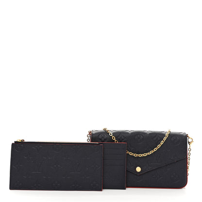 Louis Vuitton Empreinte Pochette Felicie Chain Wallet Marine Rouge 3 of 11