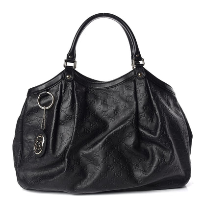 Gucci Guccissima Large Sukey Tote Black 1 of 9