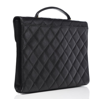 Chanel Caviar Quilted Briefcase Laptop Bag Black 3 of 8