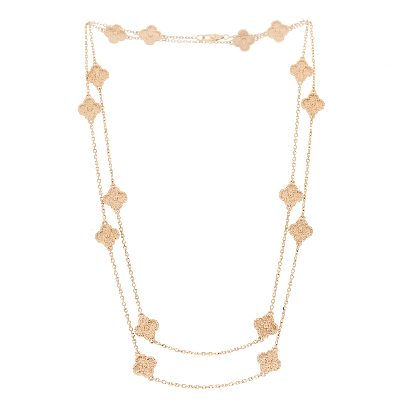 18K Rose Gold 16 Motifs Sweet Alhambra Necklace