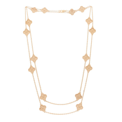 Van Cleef & Arpels 18K Rose Gold 16 Motifs Sweet Alhambra Necklace 3 of 6