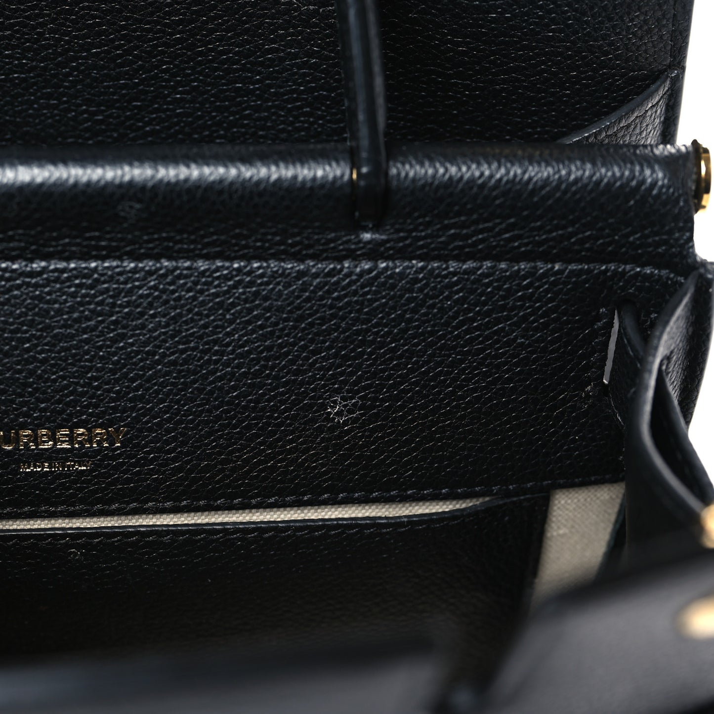 Grainy Calfskin Mini Two Handle Title Bag Black