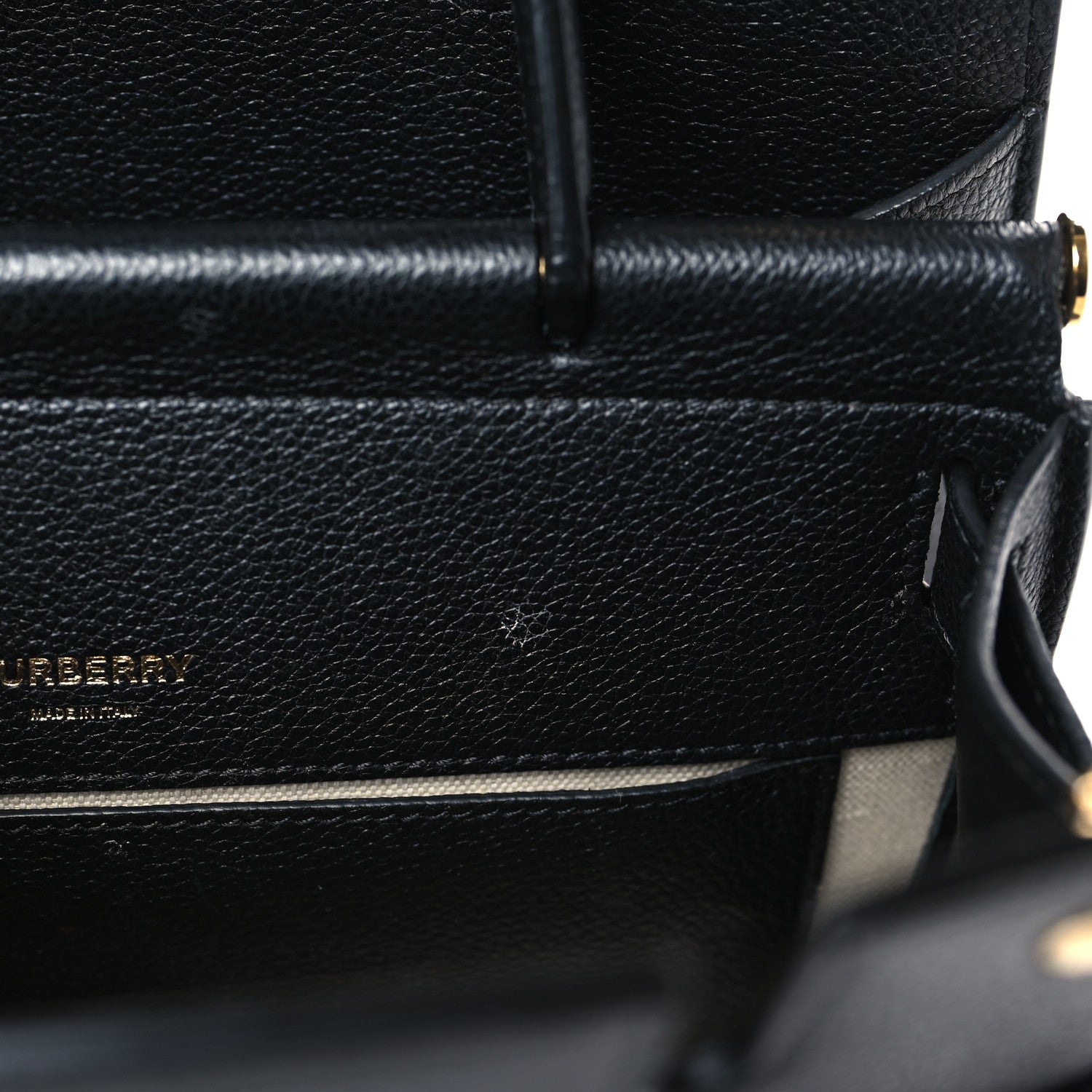 Burberry Grainy Calfskin Mini Two Handle Title Bag Black 9 of 9