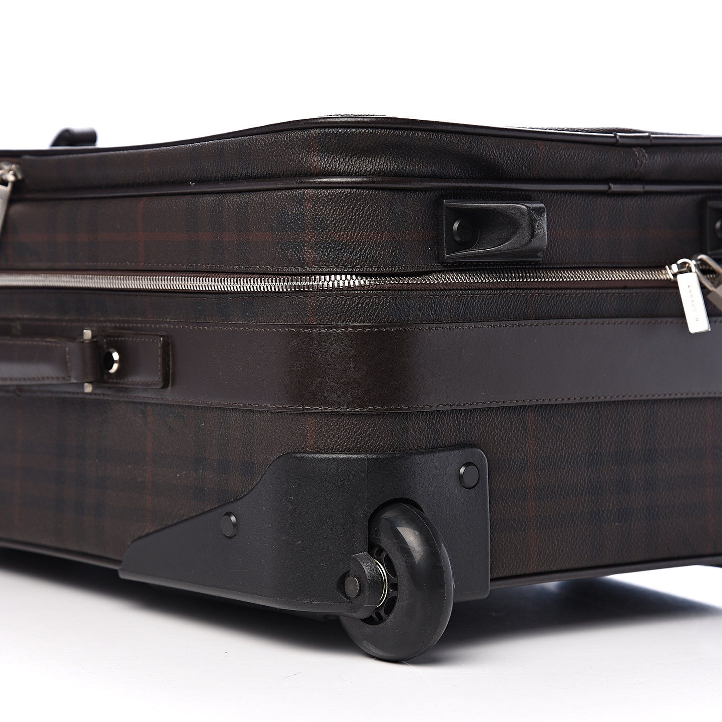 Smoked Haymarket Check Carry-On Suitcase Chocolate