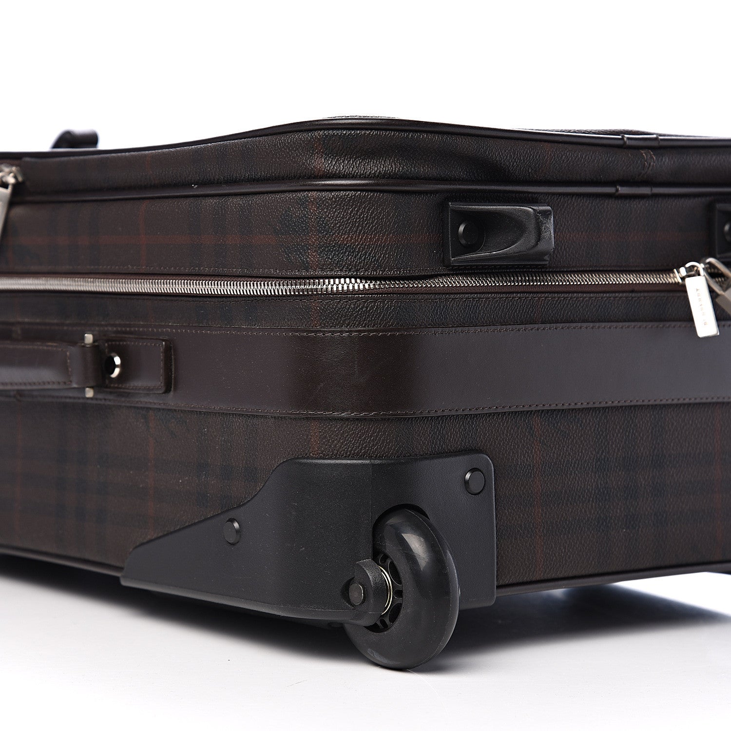 Burberry Smoked Haymarket Check Carry-On Suitcase Chocolate 11 of 15