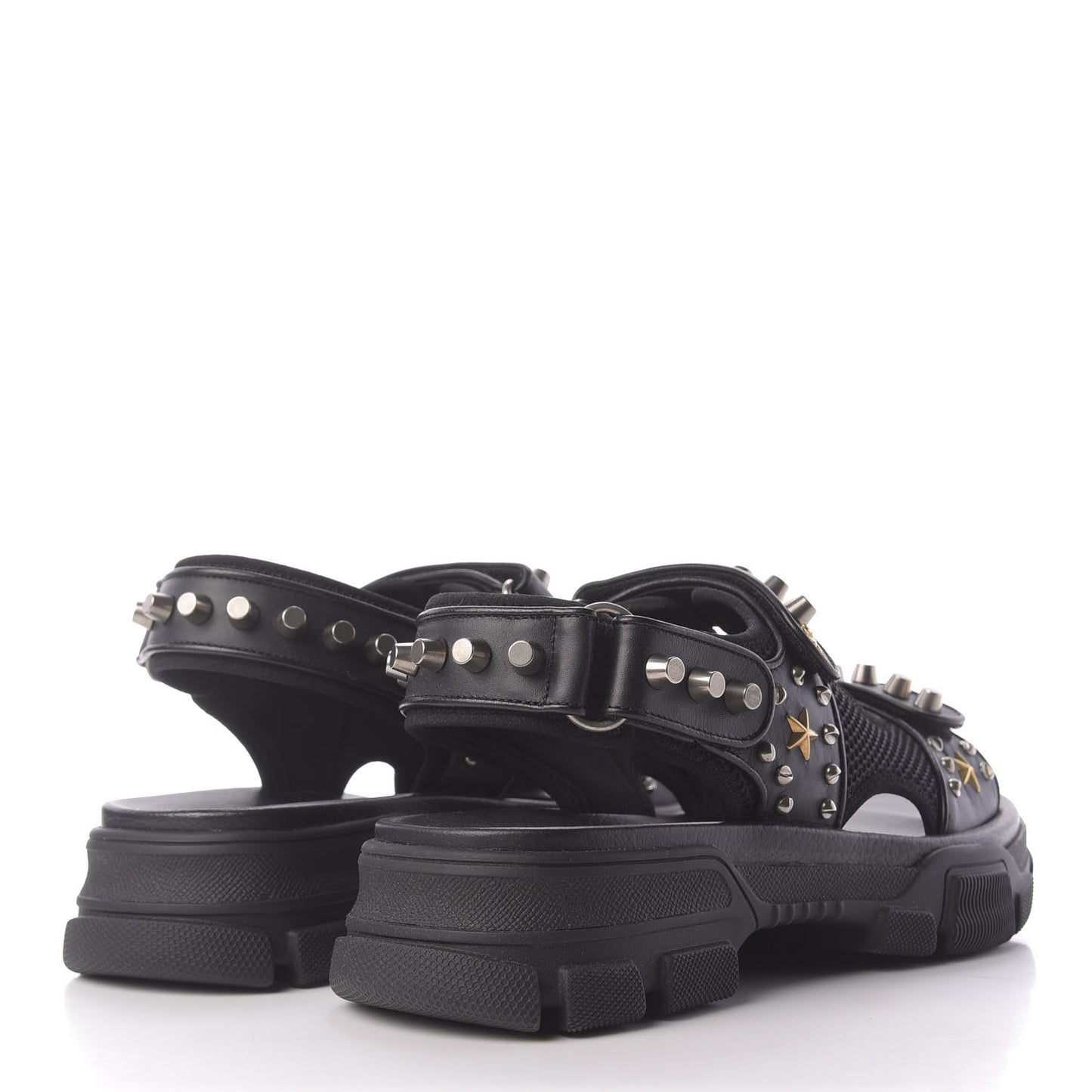 Nappa Mesh Studded Mens Aguru Sandals 8 Black