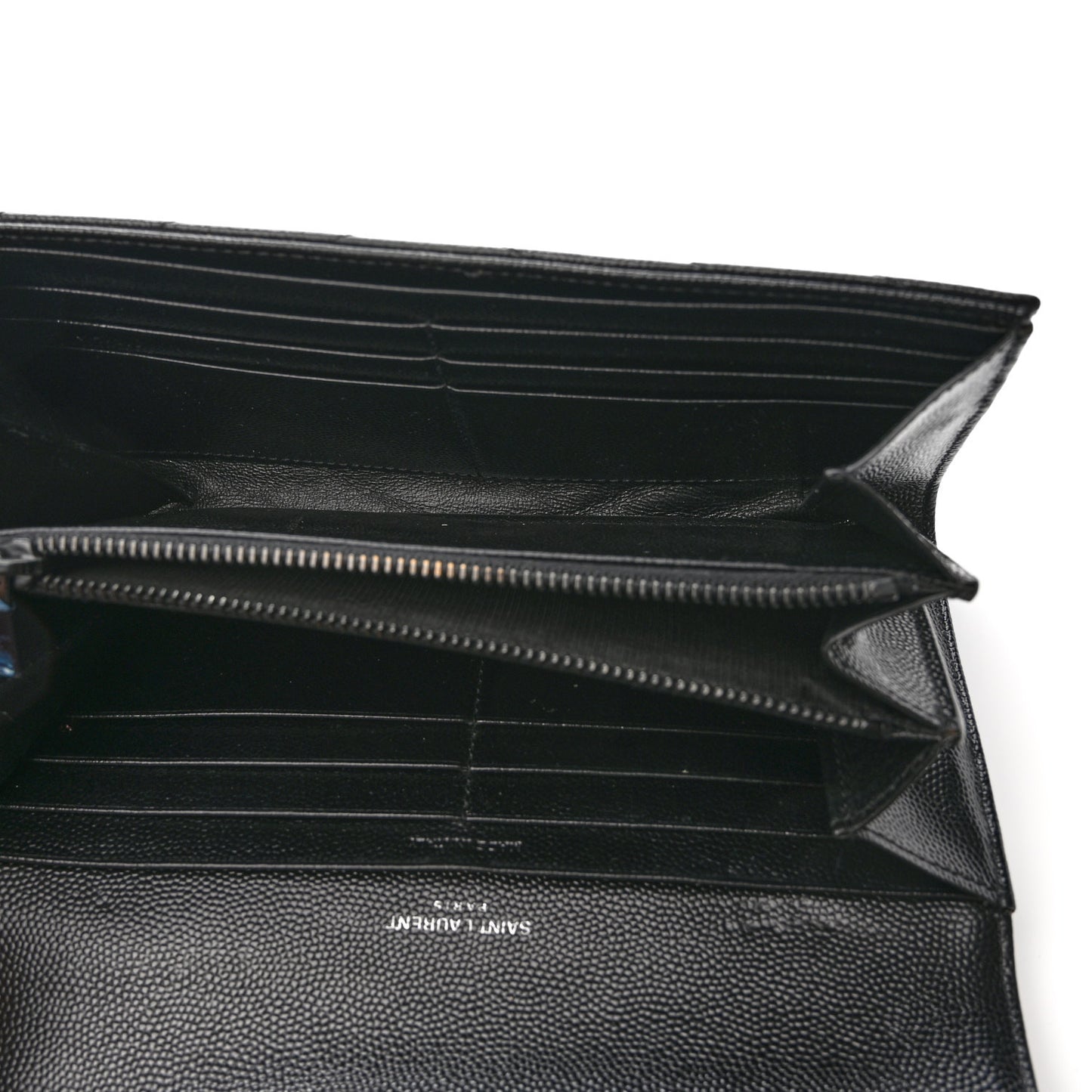 Grain De Poudre Matelasse Chevron Monogram Flap Wallet Black