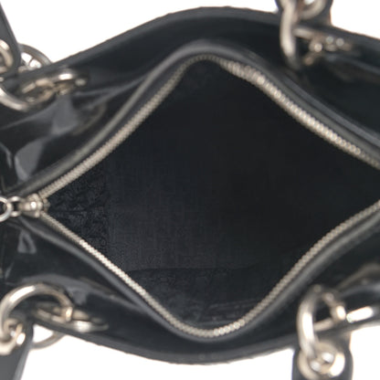 Christian Dior Patent Cannage Stitched Medium Lady Dior Black 4 of 15