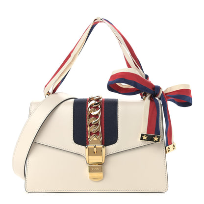 Gucci Calfskin Small Sylvie Shoulder Bag Off White 1 of 10