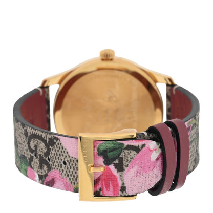 Gucci Stainless Steel Canvas 38mm G-Timeless Supreme GG Blooms Quartz Watch Brown 3 of 5