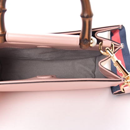 Gucci Nappa Bamboo Web Mini Nymphaea Top Handle Bag Perfect Pink Mystic White 6 of 12