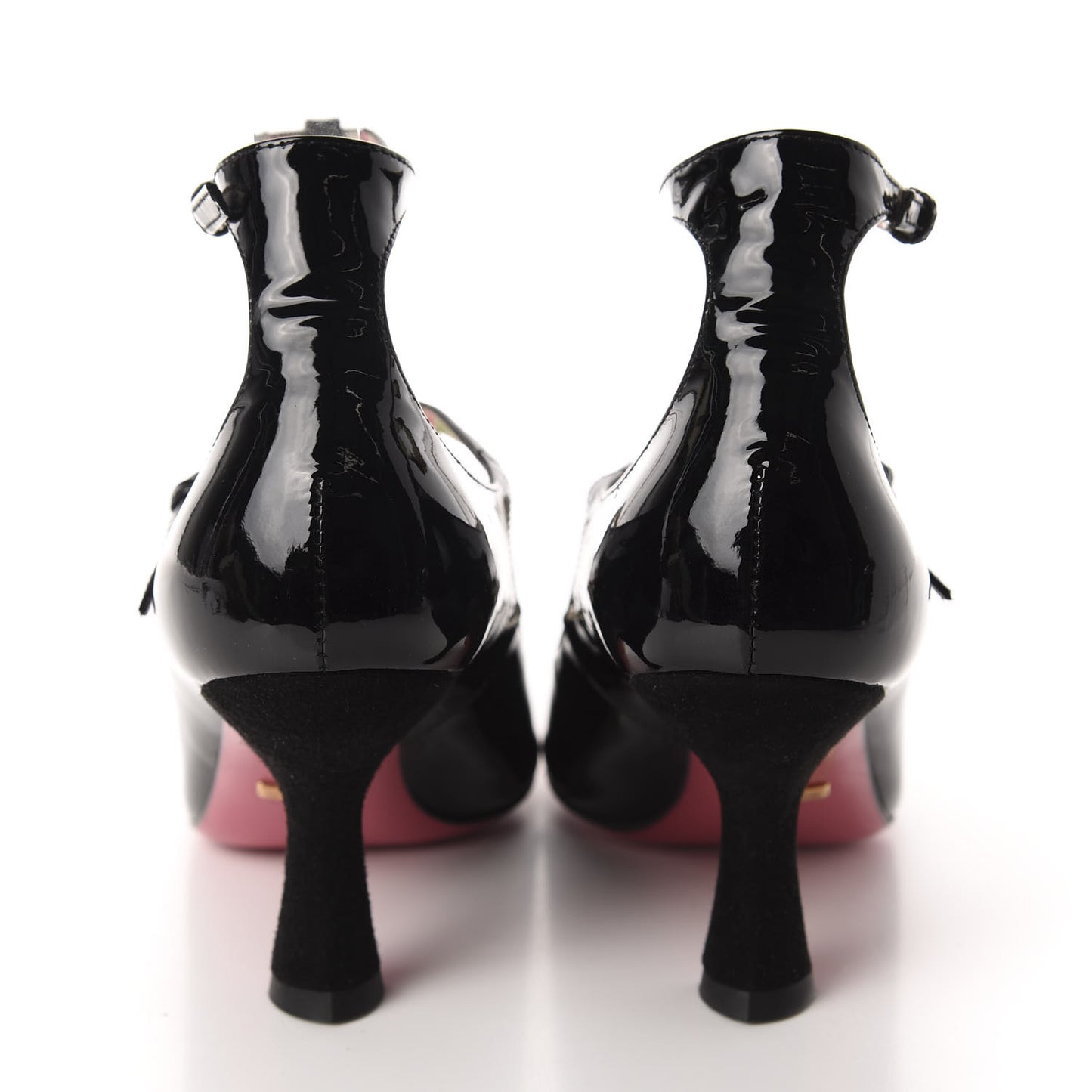 Patent Pearl Taide T-Strap Mid Heel Pumps 37 Black