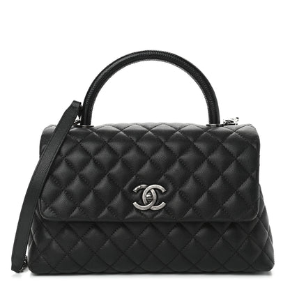 Chanel Caviar Lizard Quilted Small Coco Handle Flap Black 1 of 10