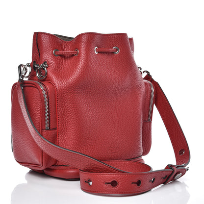 Fendi Cuoio Romano Selleria F is Fendi Grande Mon Tresor Pocket Bucket Bag Rosso 3 of 10