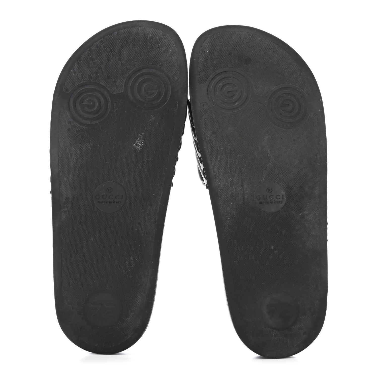 Gucci Rubber Matelasse Interlocking G Mens Slide Sandals 7 Black 6 of 9