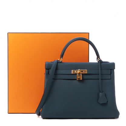 Hermes Togo Kelly Retourne 32 Vert Cypress 33 of 33