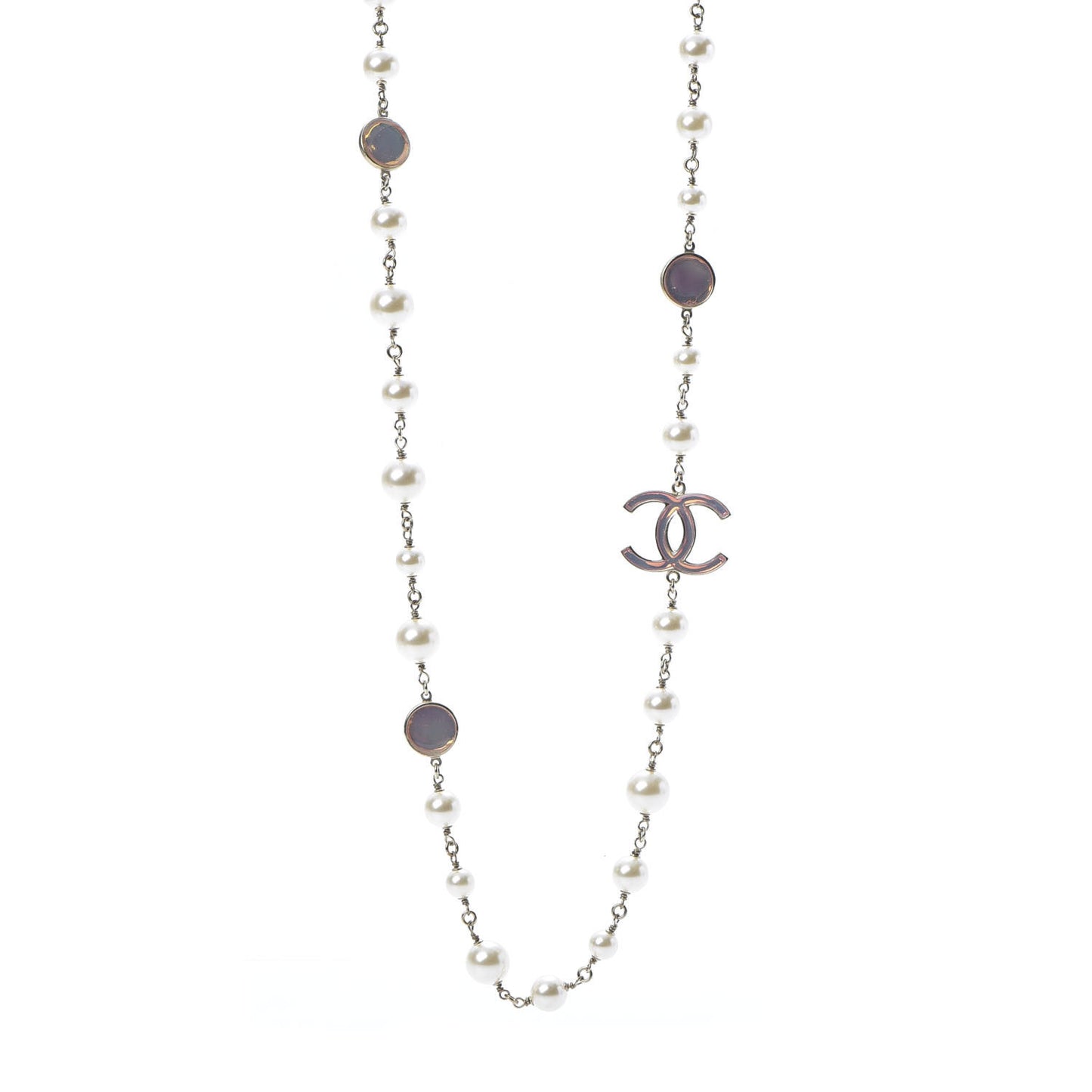 Graduated Pearl Resin CC Necklace
