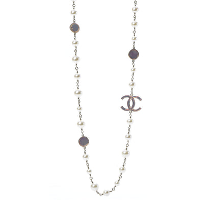 Chanel Graduated Pearl Resin CC Necklace 1 of 7