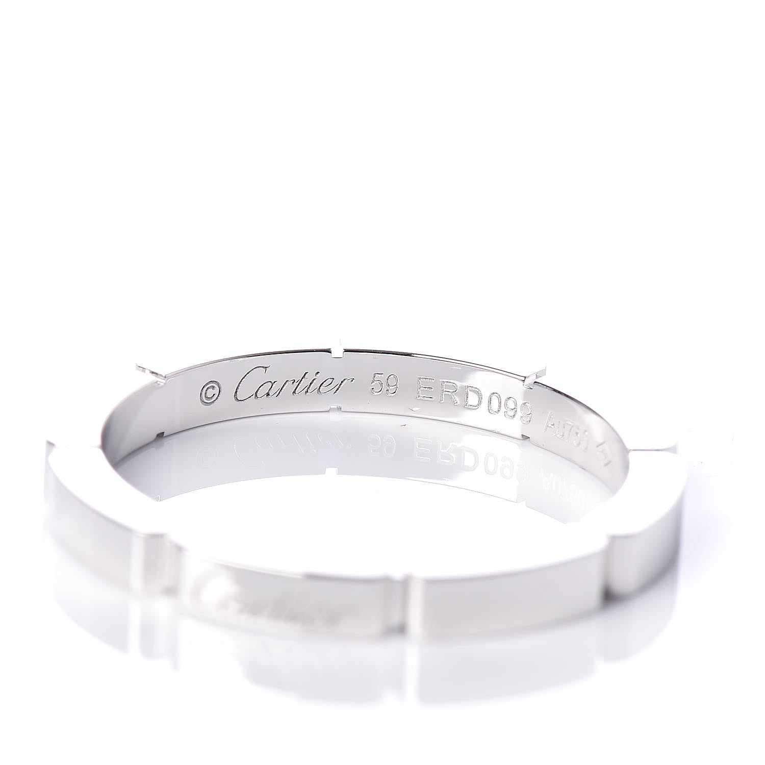 Cartier 18K White Gold 2.5mm Maillon Panthere Wedding Band Ring 59 8.75 4 of 6
