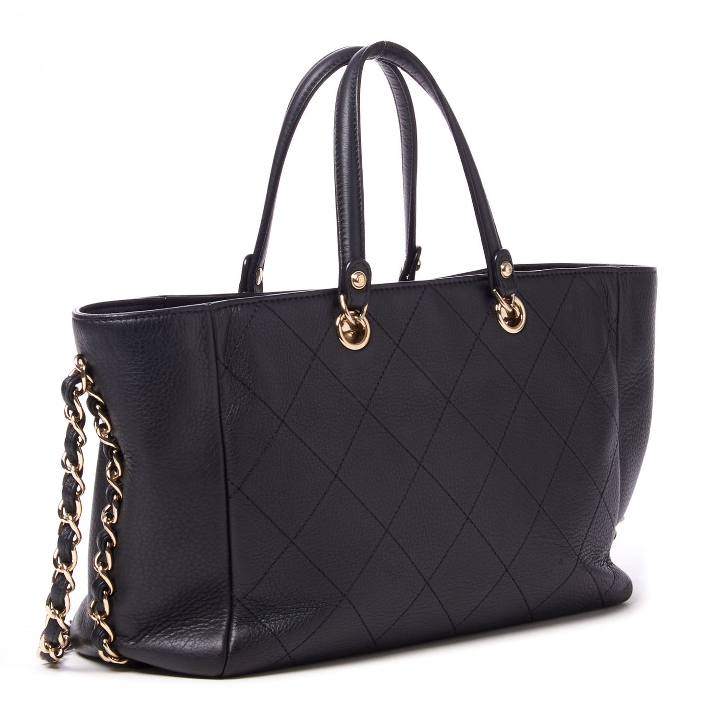 Bullskin Stitched Small Shopping Tote Black