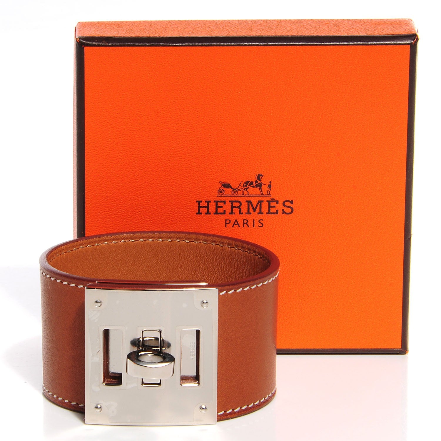 Hermes Natural Barenia Kelly Dog Cuff 4 of 6