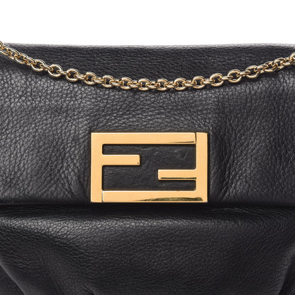 Fendi Vitello Flamingo Fendista Pouchette Crossbody Black 10 of 10