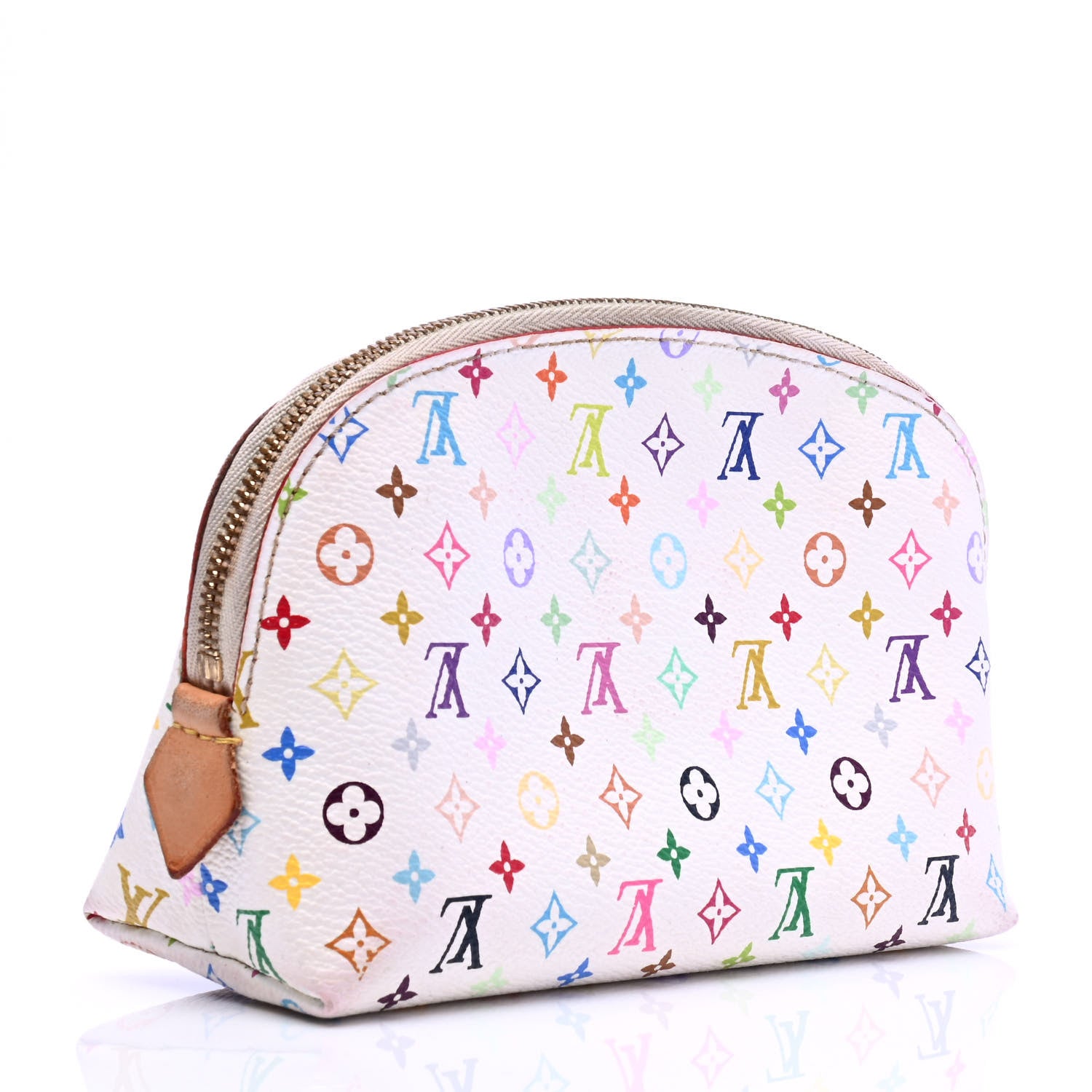 Louis Vuitton Monogram Multicolor Cosmetic Pouch White Litchi 2 of 7