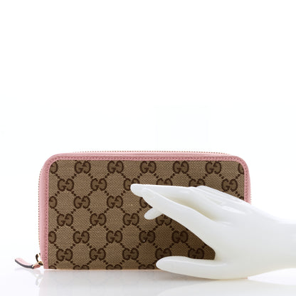 Gucci Monogram Dollar Calfskin Zip Around Wallet Beige Ebony Soft Pink 2 of 6