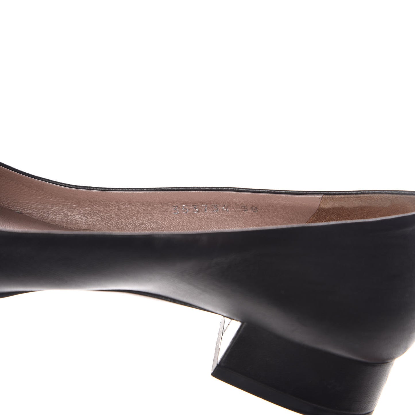 Nappa Crystal Interlocking G Low Heel Pumps 38 Black
