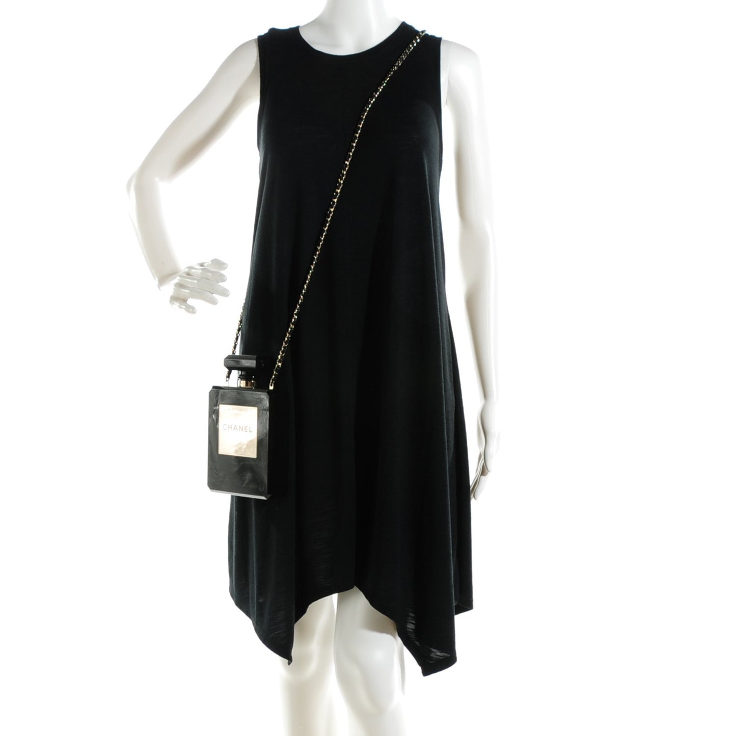 Plexiglass Perfume Bottle Clutch Black