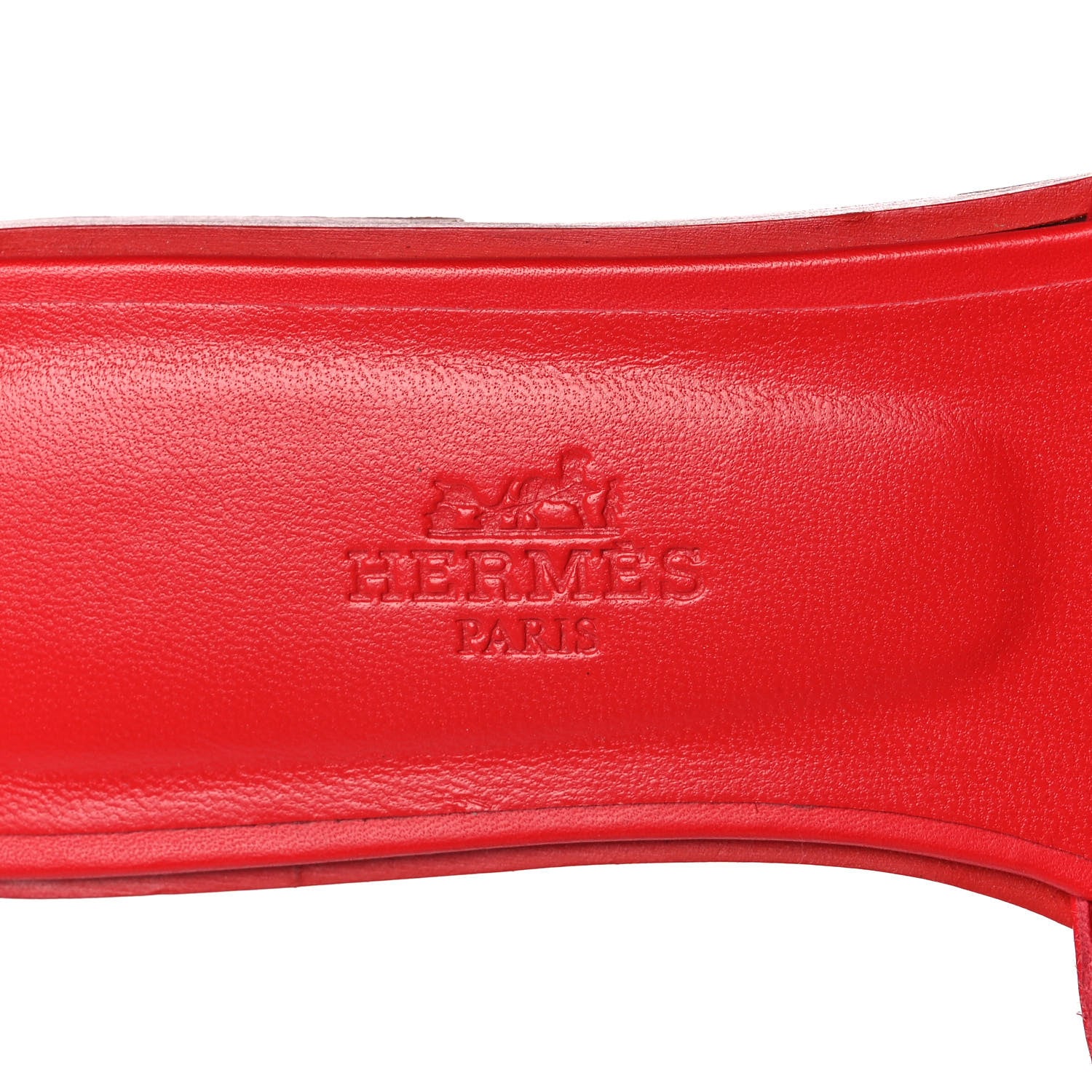 Hermes Calfskin Oran Sandals 35.5 Rouge Bali 7 of 10
