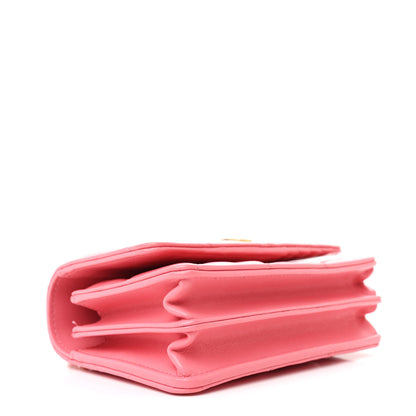 Chanel Lambskin Enamel Quilted Pending CC Clutch With Chain Pink 4 of 13