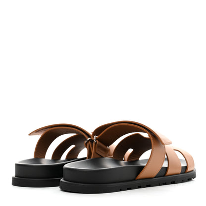 Hermes Calfskin Mens Chypre Sandals 43.5 Gold 4 of 8