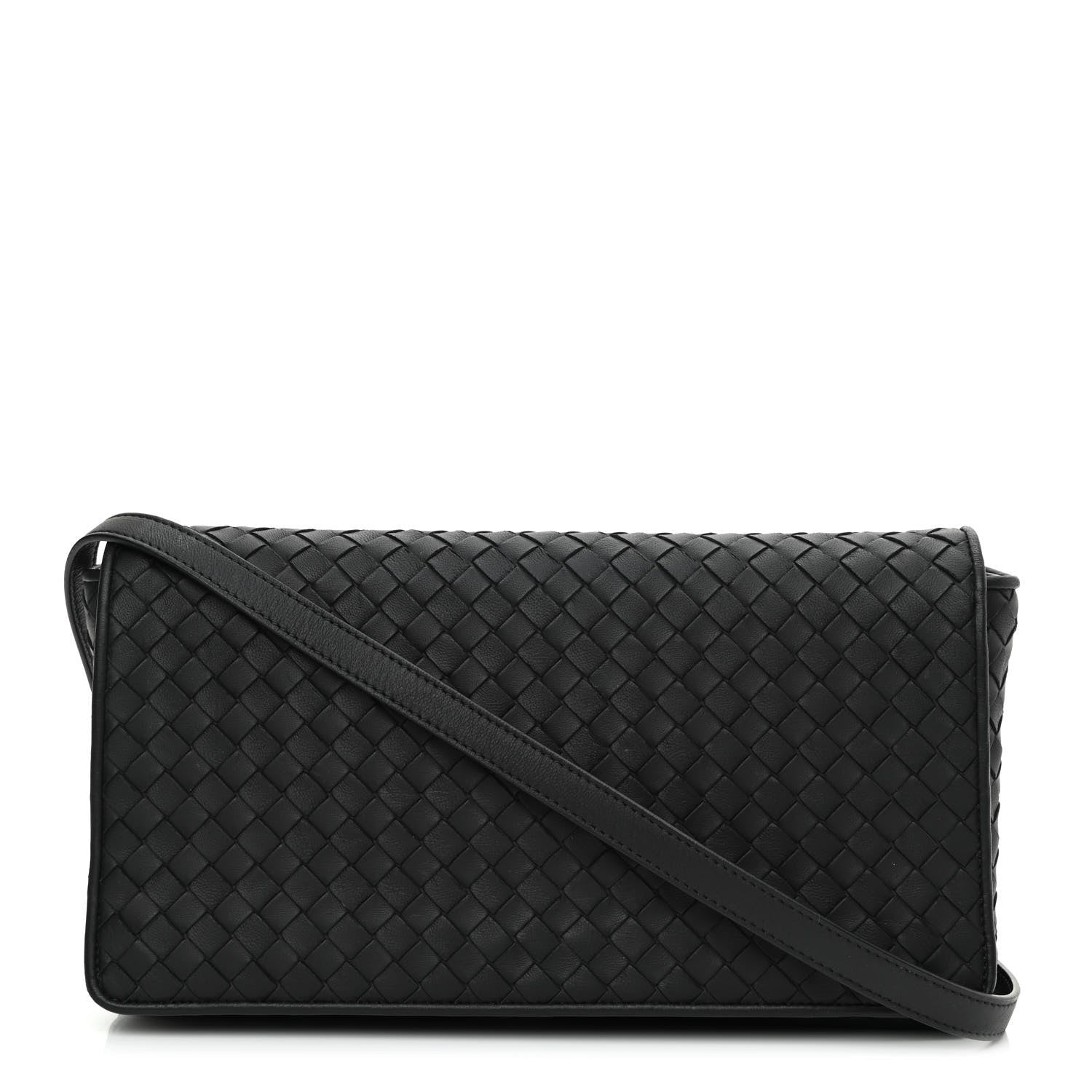 Bottega Veneta Nappa Intrecciato Crossbody Flap Black 1 of 7