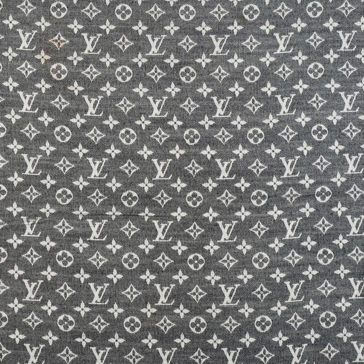 Louis Vuitton Wool Silk Monogram Denim Shawl Black 1 of 6