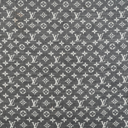 Louis Vuitton Wool Silk Monogram Denim Shawl Black 1 of 6
