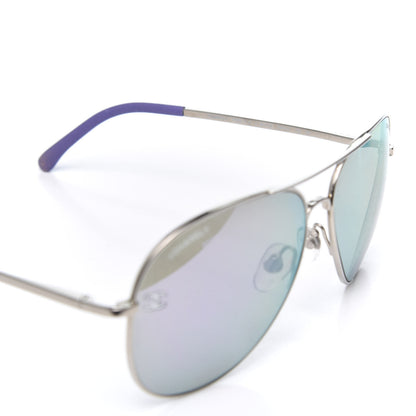Chanel Polarized CC Aviator Sunglasses 4189-T-Q Purple 6 of 10