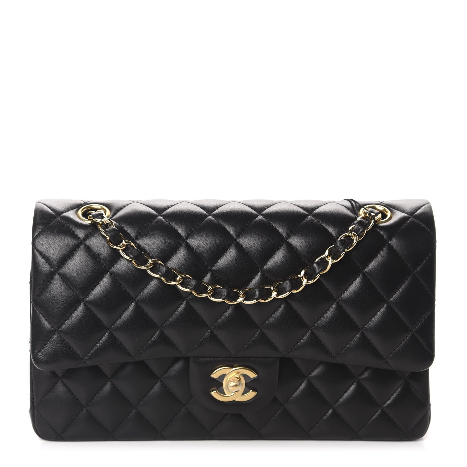 Chanel Lambskin Quilted Medium Double Flap Black 1 of 11