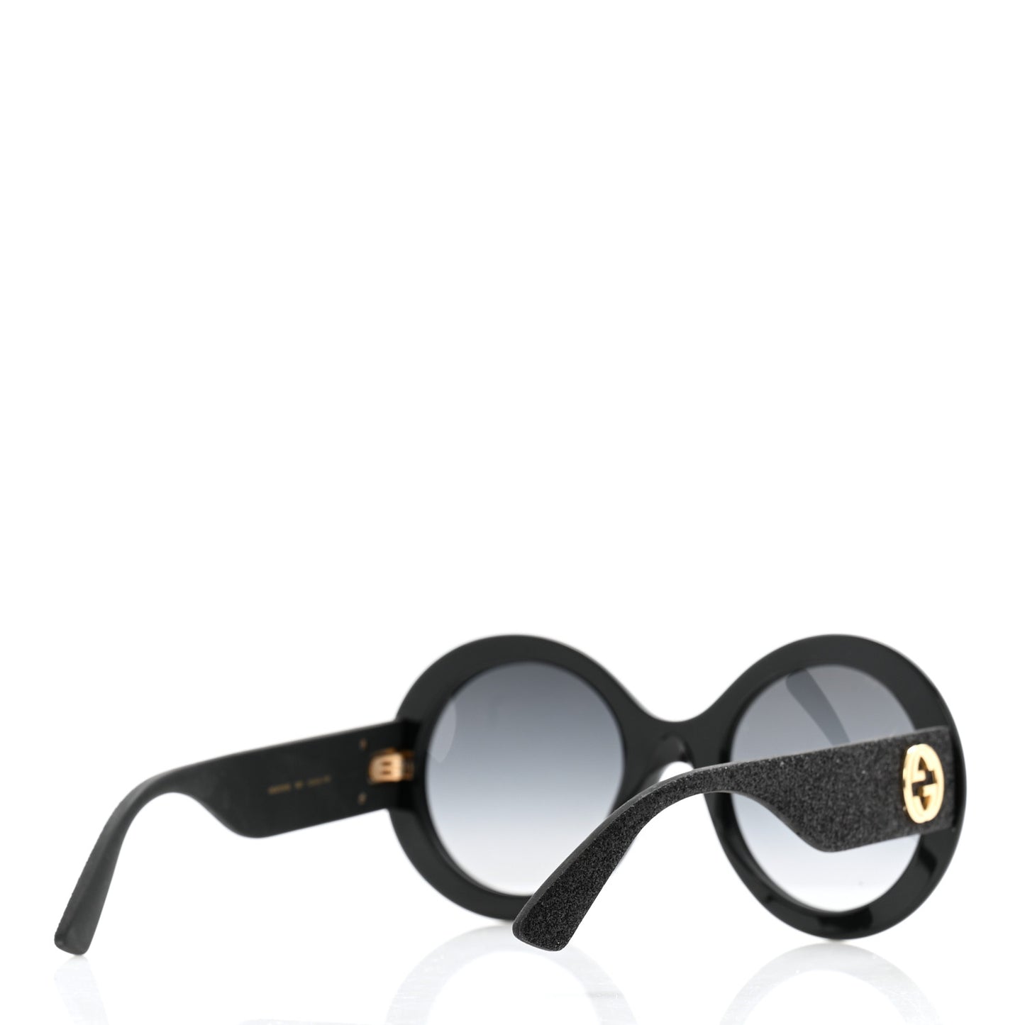 Acetate Round GG0101S Glitter Sunglasses Black