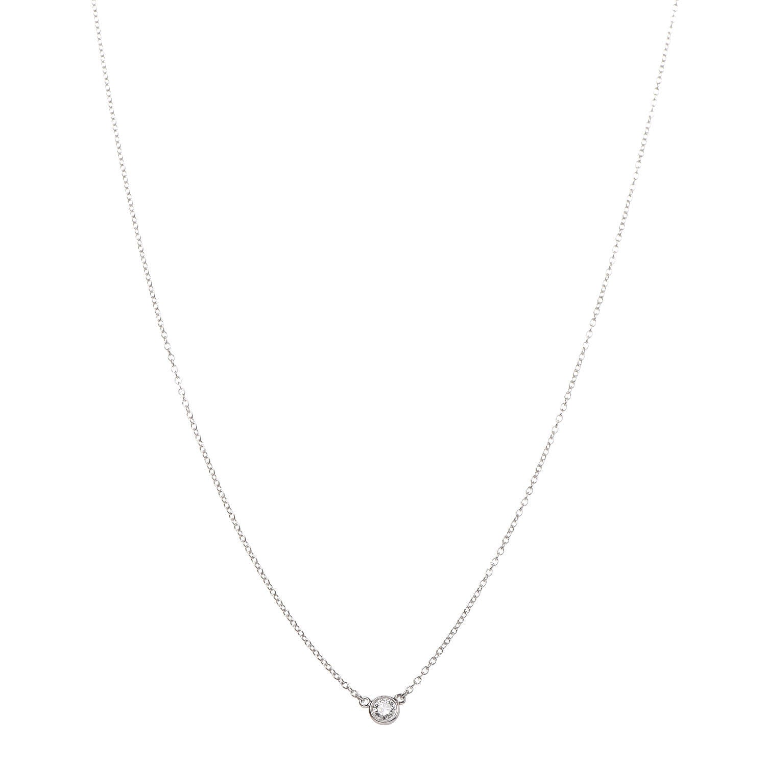 Tiffany Platinum Diamond .14ct Elsa Peretti Diamonds by the Yard Pendant Necklace 1 of 7