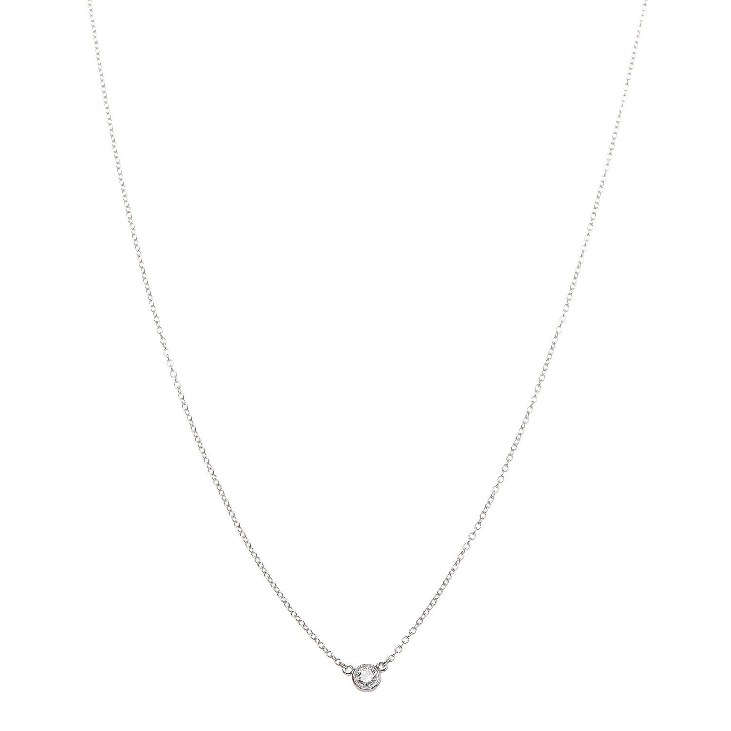 Platinum Diamond .14ct Elsa Peretti Diamonds by the Yard Pendant Necklace
