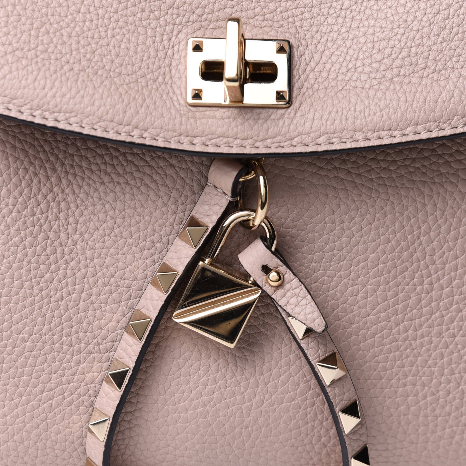 Valentino Garavani Pebbled Calfskin Rockstud Twiny Top Handle Bag Poudre 7 of 10