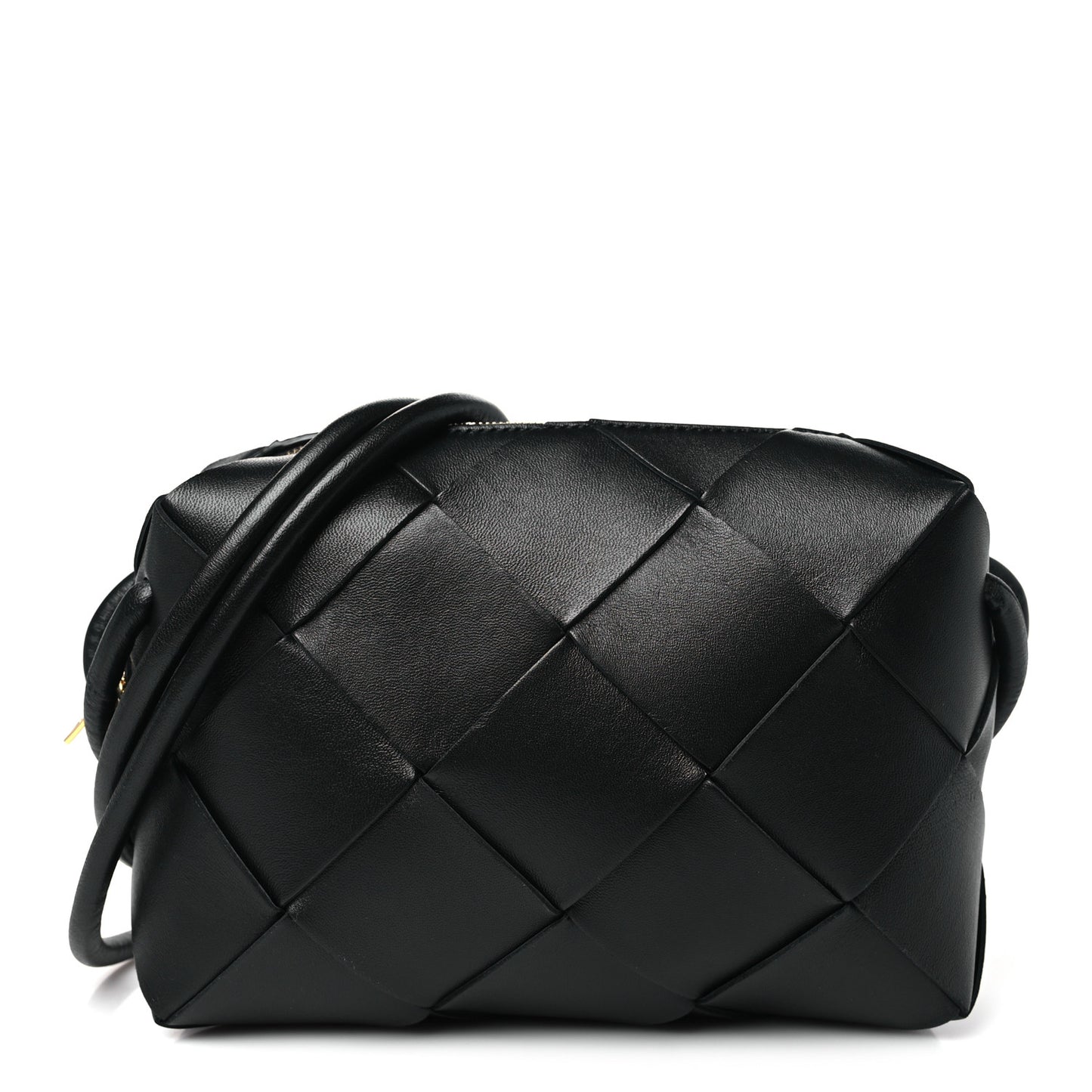 Lambskin Maxi Intrecciato Small Cassette Camera Bag Black