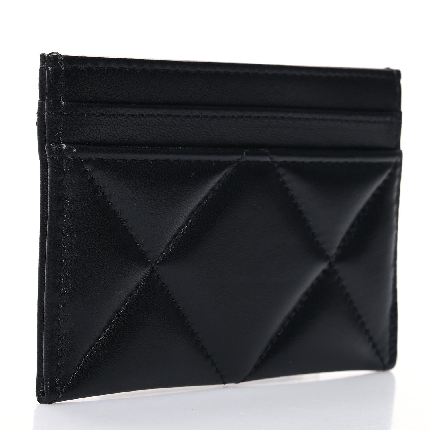 Chanel Lambskin Quilted Chanel 19 Card Holder Black 3 of 12