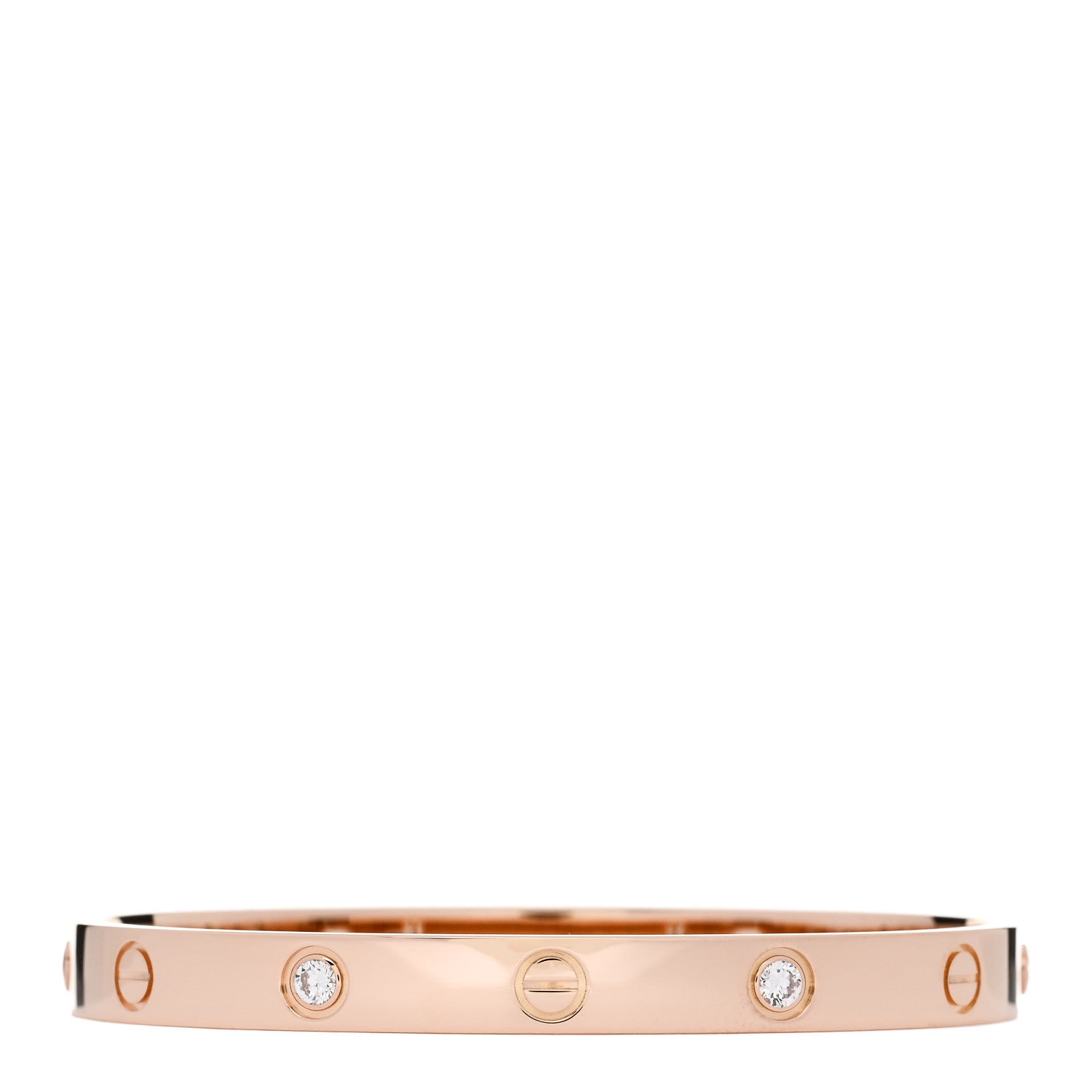 Cartier 18K Pink Gold 4 Diamond LOVE Bracelet 17 1 of 7