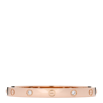 Cartier 18K Pink Gold 4 Diamond LOVE Bracelet 17 1 of 7
