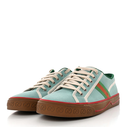 Gucci Tweed Web Mens 1977 Tennis Sneakers 12 Verdan Mystic 3 of 12