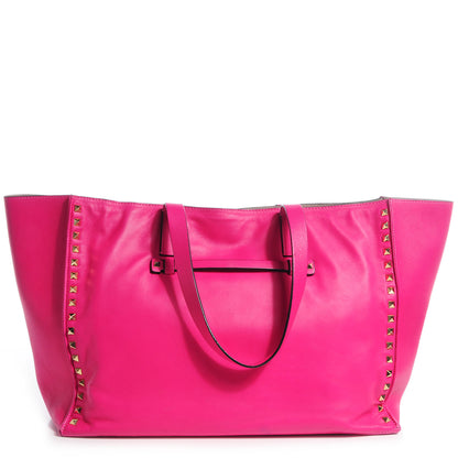 Valentino Garavani Nappa Medium Rockstud Soft Tote Pop Fuxia 1 of 8