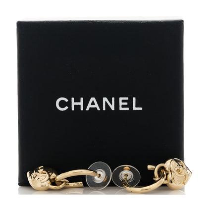 Chanel Metal CC Heart Turnlock Drop Earrings Gold 5 of 5