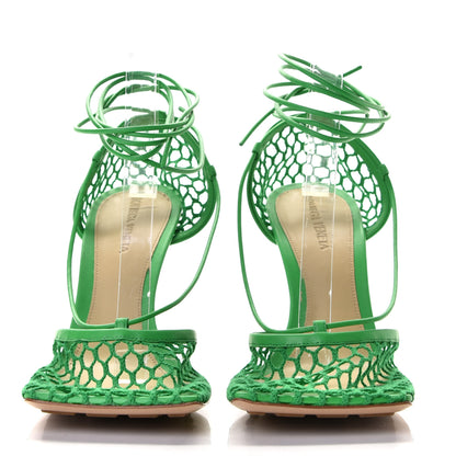 Bottega Veneta Mesh Nappa Stretch Ankle Tie 90mm Sandals 40.5 Grass 2 of 8